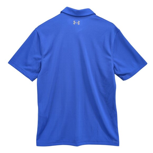 Under Armour Tech Polo Mens Royal Blue Short Sleeve Loose Fit Golf Shirt Size L - Picture 2 of 10